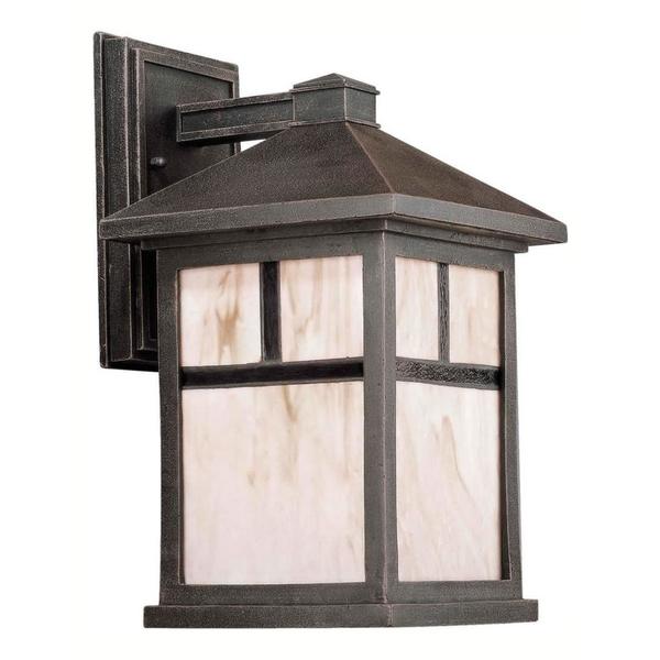 Forte One Light Painted Rust Honey Panels Glass Wall Lantern 1873-01-28DS